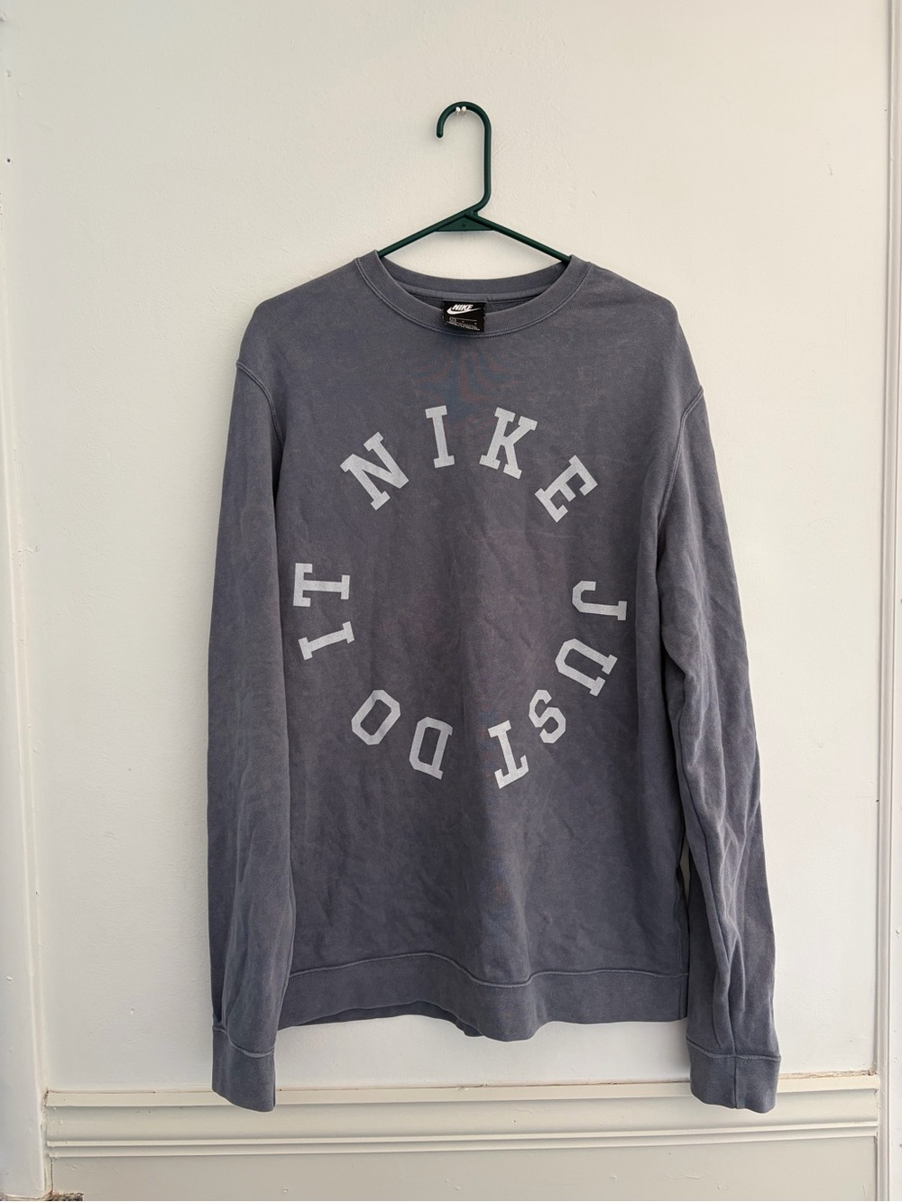 Nike Men's Faded Slate Gray "Just Do It" Crewneck Size Large